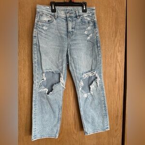 American Eagle Outfitters Light Blue Distressed Boyfriend Jeans